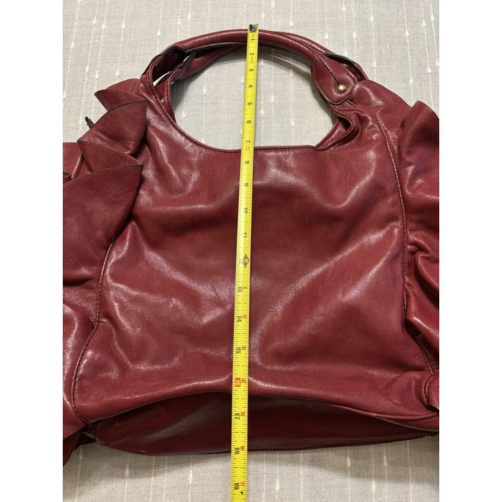 Y2K Statement Piece!! Red Ruffle Studded Large Hobo Handbag Purse Steve Madden